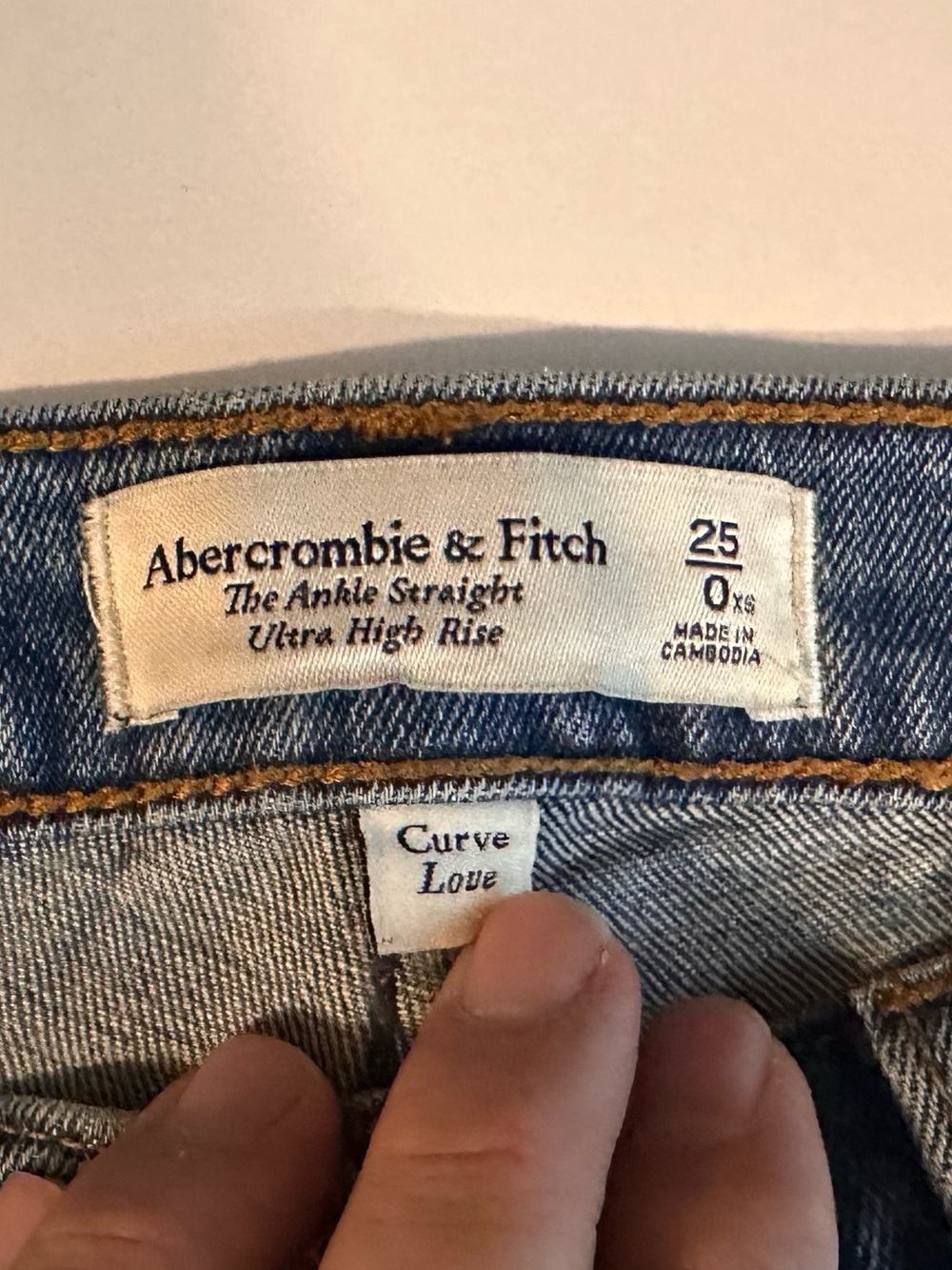 Abercrombie curve love ankle straight ultra high rise ripped jeans 25 - Picture 9 of 11
